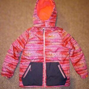 LARGE INSULATED PINK PLATINUM SKI SNOWBOARDING FLEECE LINED WATERPROOF JACKET XL